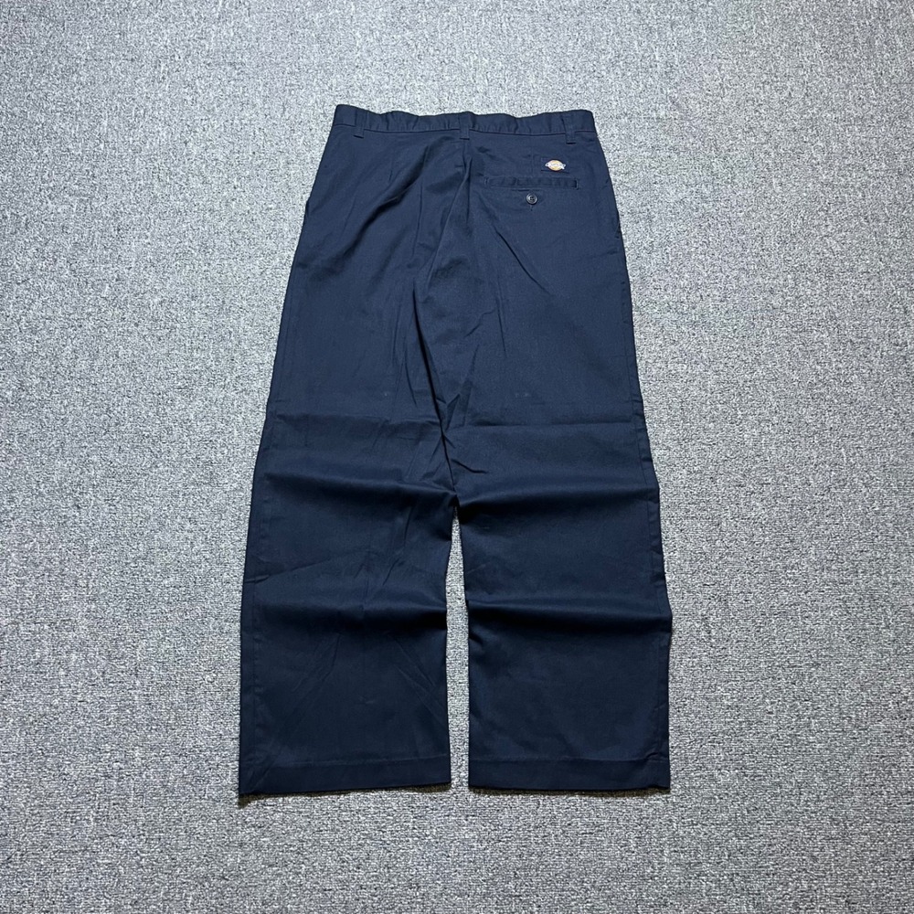 Dickies Work Pants Navy Blue Wide Leg Chino Trousers Womens